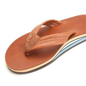 NEW Rainbow Sandals Flip Flop Double Layer Leather